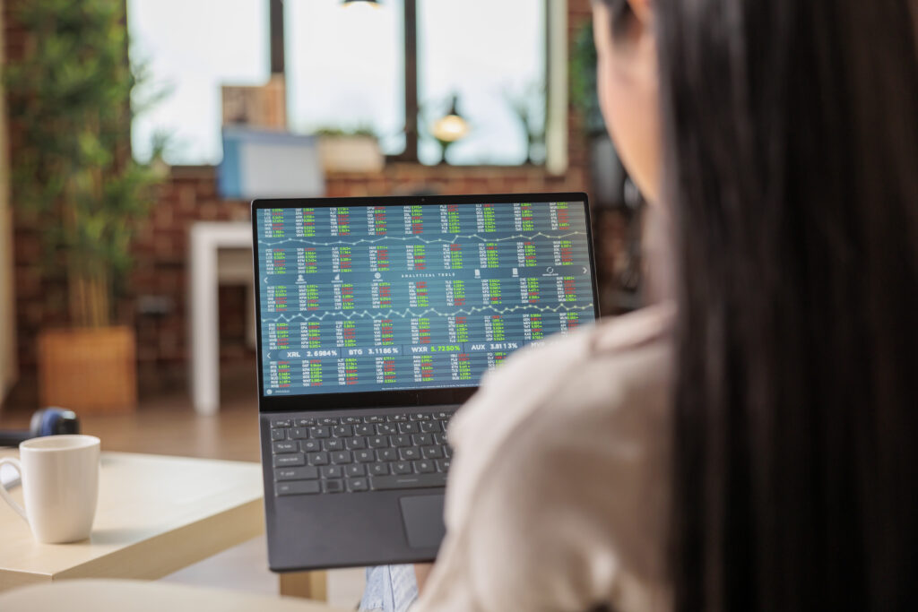 Freelancer working from home on business app